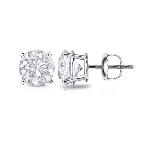 Auriya Platinum 0.75ctw Round Diamond Stud Earrings
