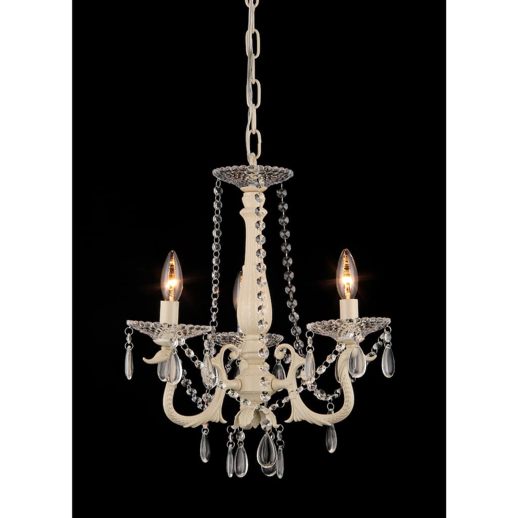 Marinara 3-light Off-white 16-inch Crystal Chandelier