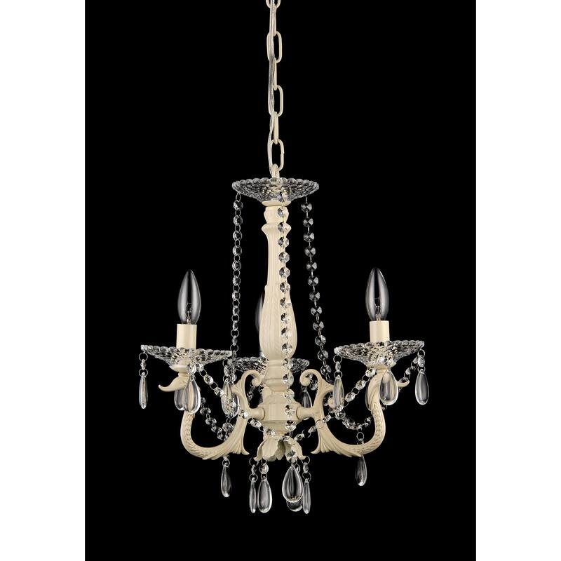 Marinara 3-light Off-white 16-inch Crystal Chandelier
