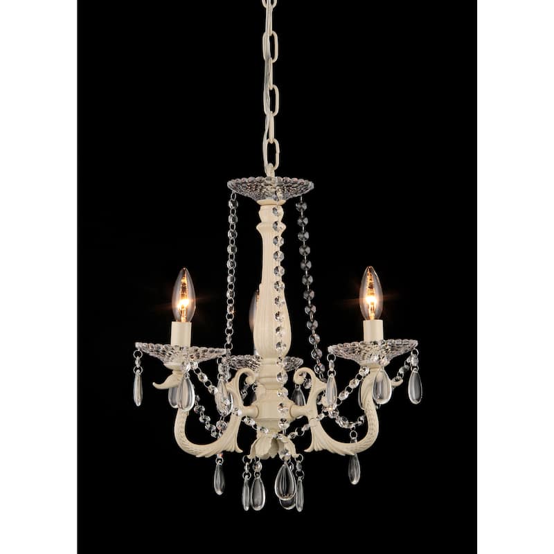 Marinara 3-light Off-white 16-inch Crystal Chandelier