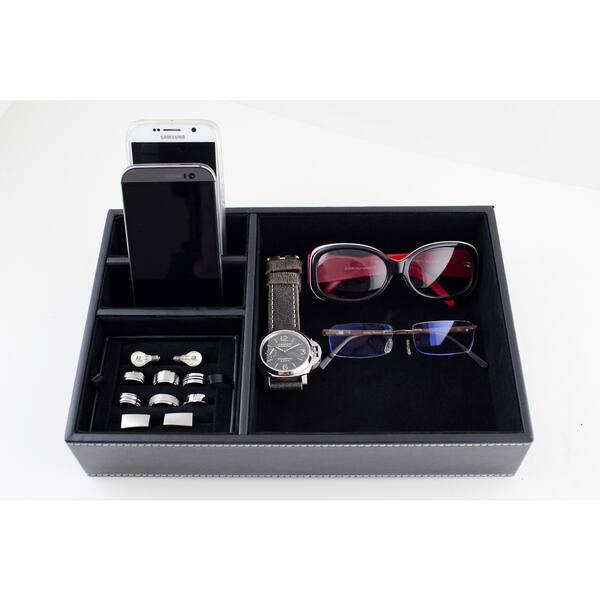 Shop Caddy Bay Collection Black Desktop Dresser Valet Tray Case