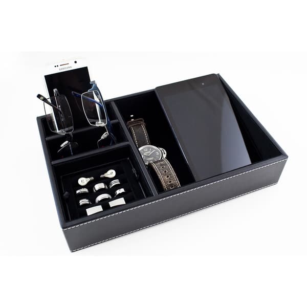 Shop Caddy Bay Collection Black Desktop Dresser Valet Tray Case