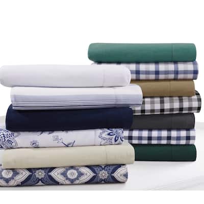 Flannel 200-GSM Solid or Printed Pillowcases (Set of 2)