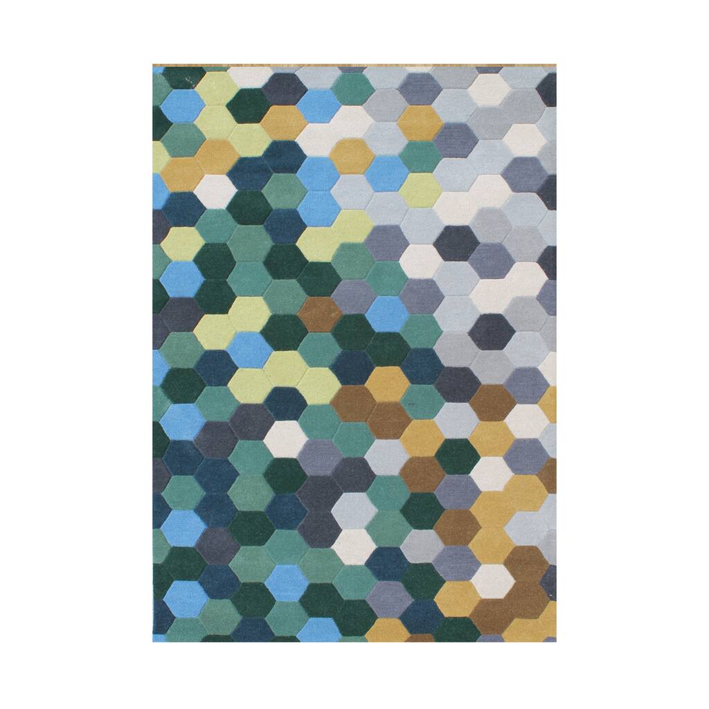 Alliyah Handmade Forest Green New Zealand Blend Wool Rug - 5' x 8'