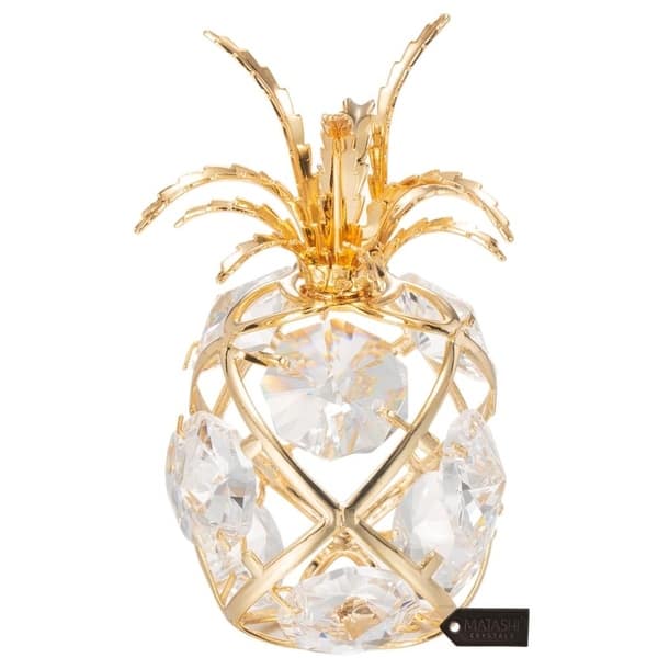 Shop 24k Gold Plated Mini Pineapple Ornament With Clear Crystals