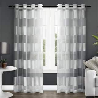 Stripe Curtains D Online At Our Best Ati Home Navaro Striped Sheer Grommet Top Curtain Panel Pair
