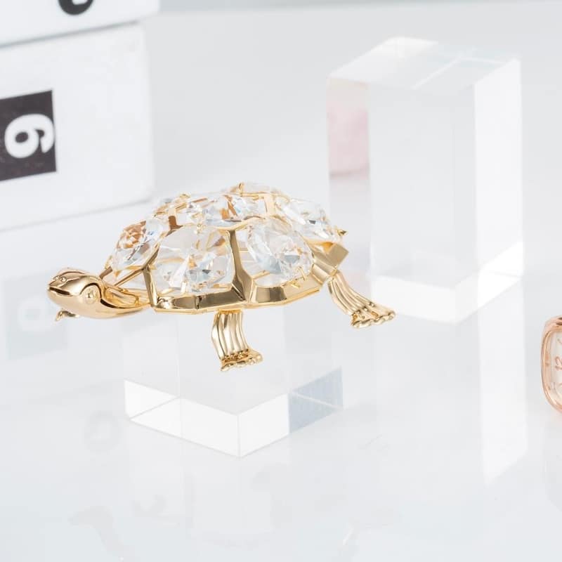 Matashi Goldplated Genuine Crystals Beautiful Turtle Ornament