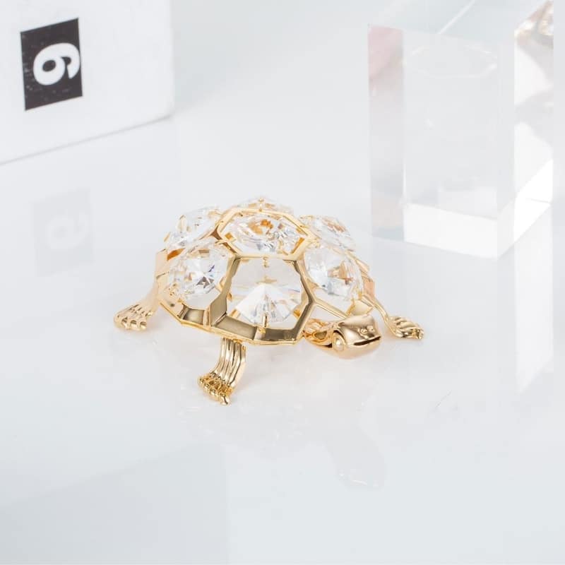 Matashi Goldplated Genuine Crystals Beautiful Turtle Ornament