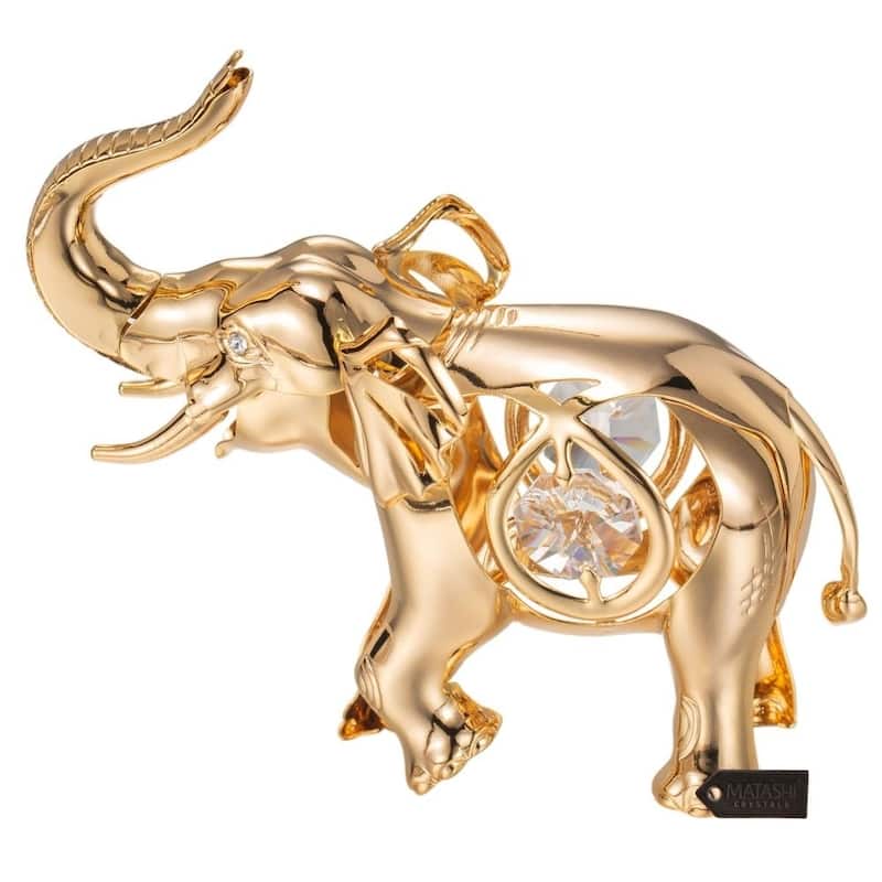 Matashi Goldplated Genuine Crystals Elephant Ornament