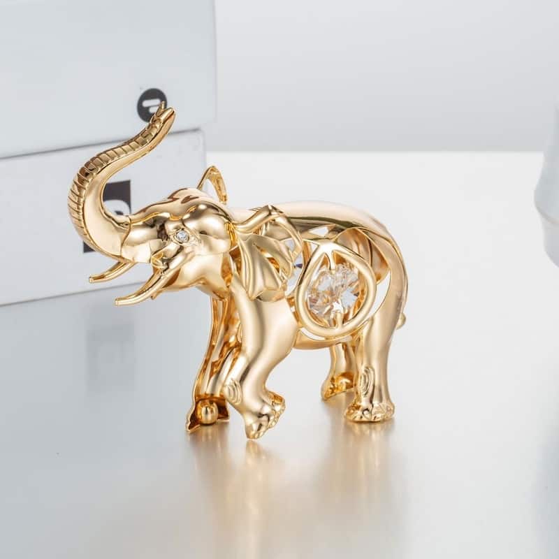 Matashi Goldplated Genuine Crystals Elephant Ornament