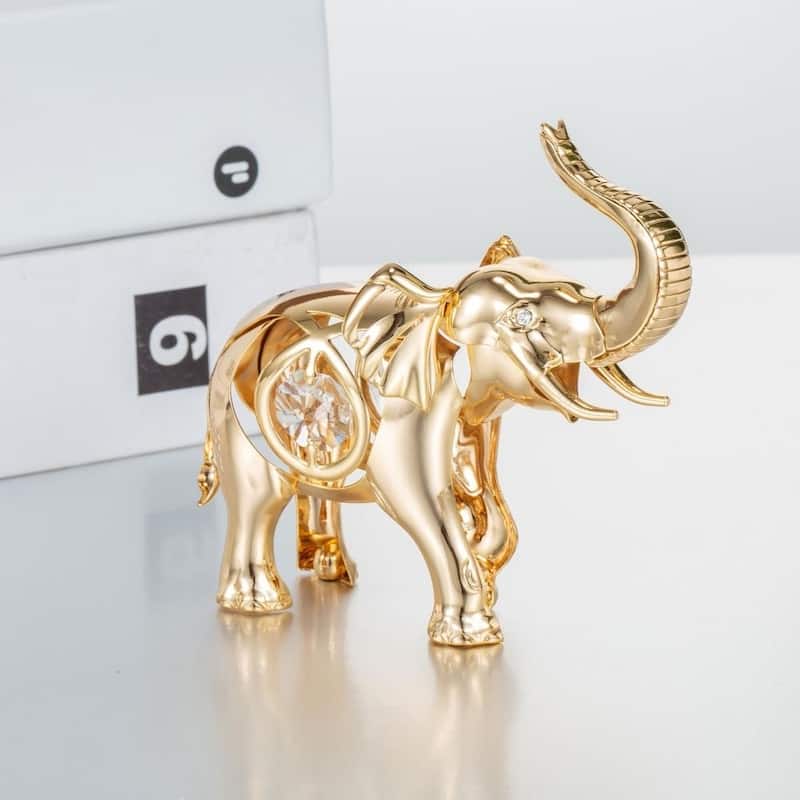 Matashi Goldplated Genuine Crystals Elephant Ornament