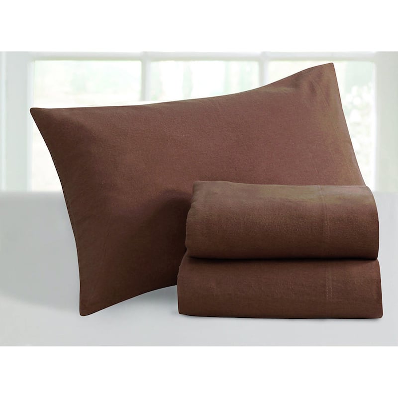 Ultra-soft 5-ounce Solid Flannel Pillowcases (Set of 2)