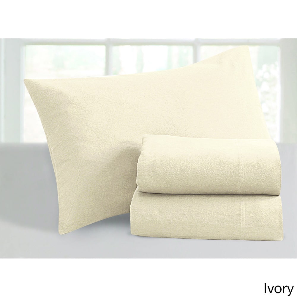 Ultra-soft 5-ounce Solid Flannel Pillowcases (Set of 2)