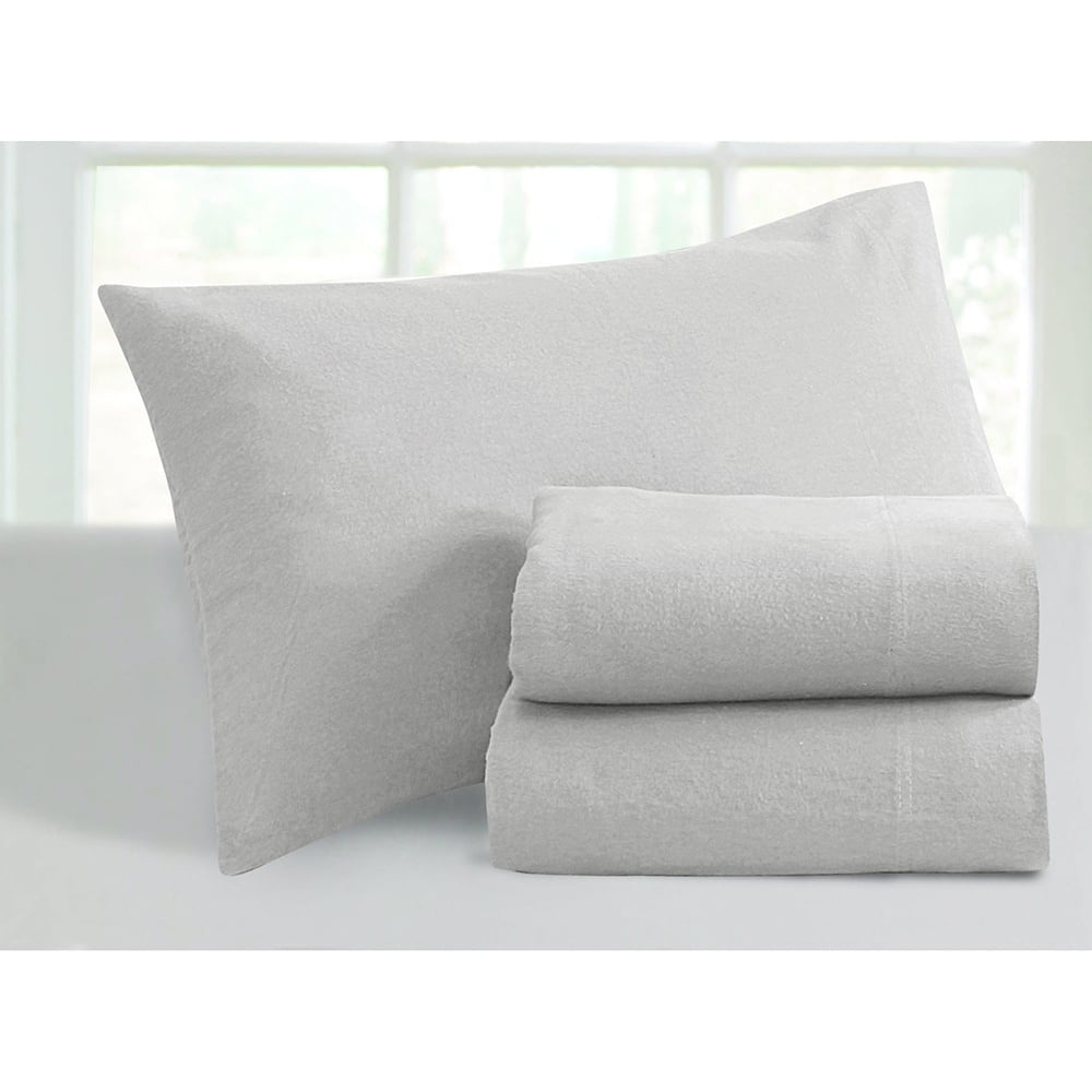 Ultra-soft 5-ounce Solid Flannel Pillowcases (Set of 2)