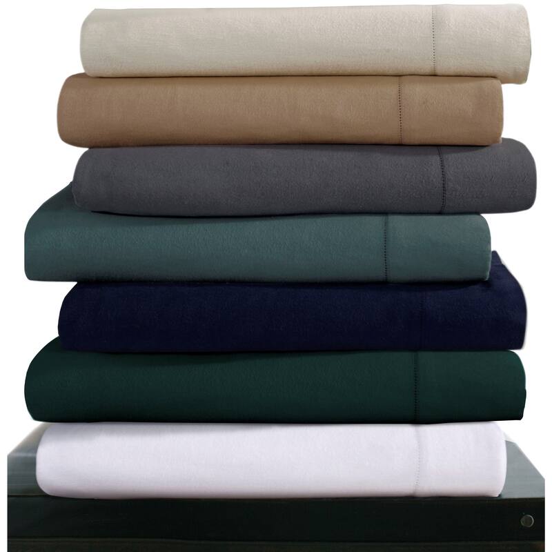 Luxury 200-GSM Cotton Flannel Hemstitched Pillowcases (Set of 2)