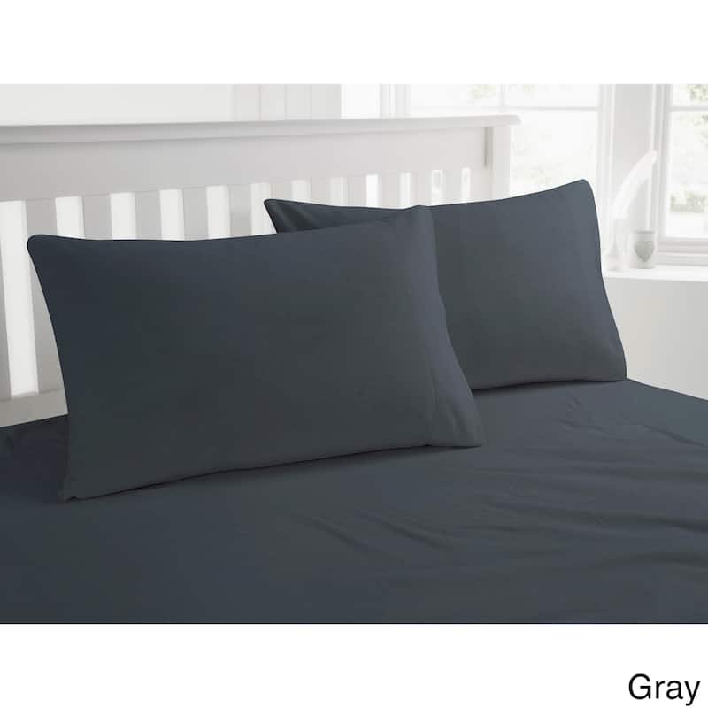 Luxury 200-GSM Cotton Flannel Hemstitched Pillowcases (Set of 2)