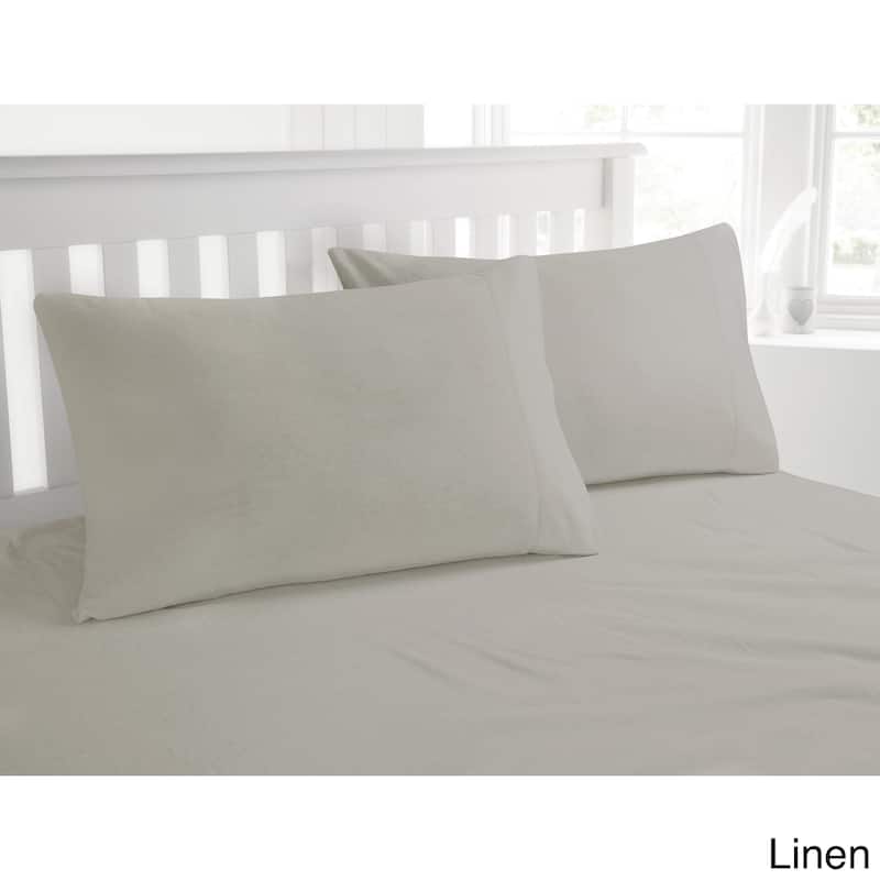 Luxury 200-GSM Cotton Flannel Hemstitched Pillowcases (Set of 2)