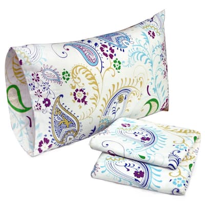 Tribeca Living Paisley Garden Printed Flannel Pillowcases (Set of 2)