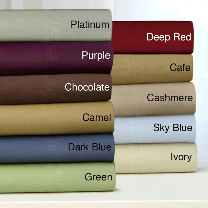 Tribeca Living Luxury Solid Flannel Pillowcases (Set of 2) - Deep Red - King