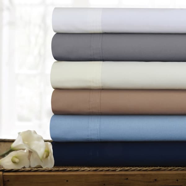 Solid 300-Thread Count Cotton Percale Pillowcase Set 
