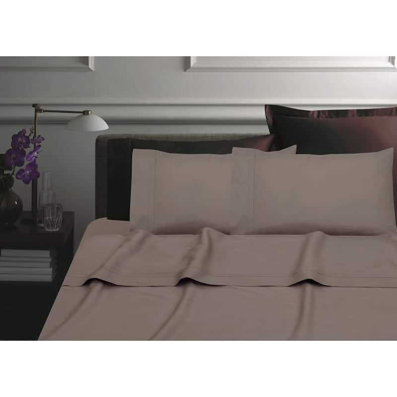 Solid 300 Thread Count Cotton Percale Pillowcases (Set of 2) - Coffee - Standard