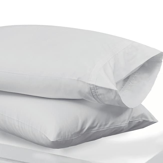 Solid 300 Thread Count Cotton Percale Pillowcases (Set of 2)