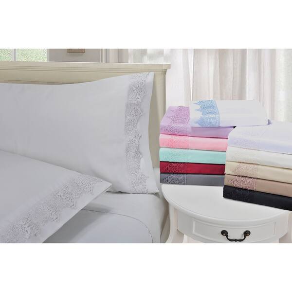 Shop Wrinkle Resistant Embroidered Regal Lace Sheet Set With