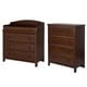 preview thumbnail 8 of 7, South Shore Cotton Candy Changing Table with 4-drawer Chest Brown - Cherry Finish