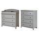 preview thumbnail 9 of 7, South Shore Cotton Candy Changing Table with 4-drawer Chest Grey - Grey Finish
