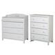 preview thumbnail 1 of 7, South Shore Cotton Candy Changing Table with 4-drawer Chest White - White Finish