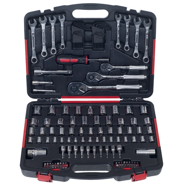 Mechanic’s Tool Kit by Stalwart - 135 Piece H& Tool Set Includes – Screwdriver, Wrench, & Ratchet Set