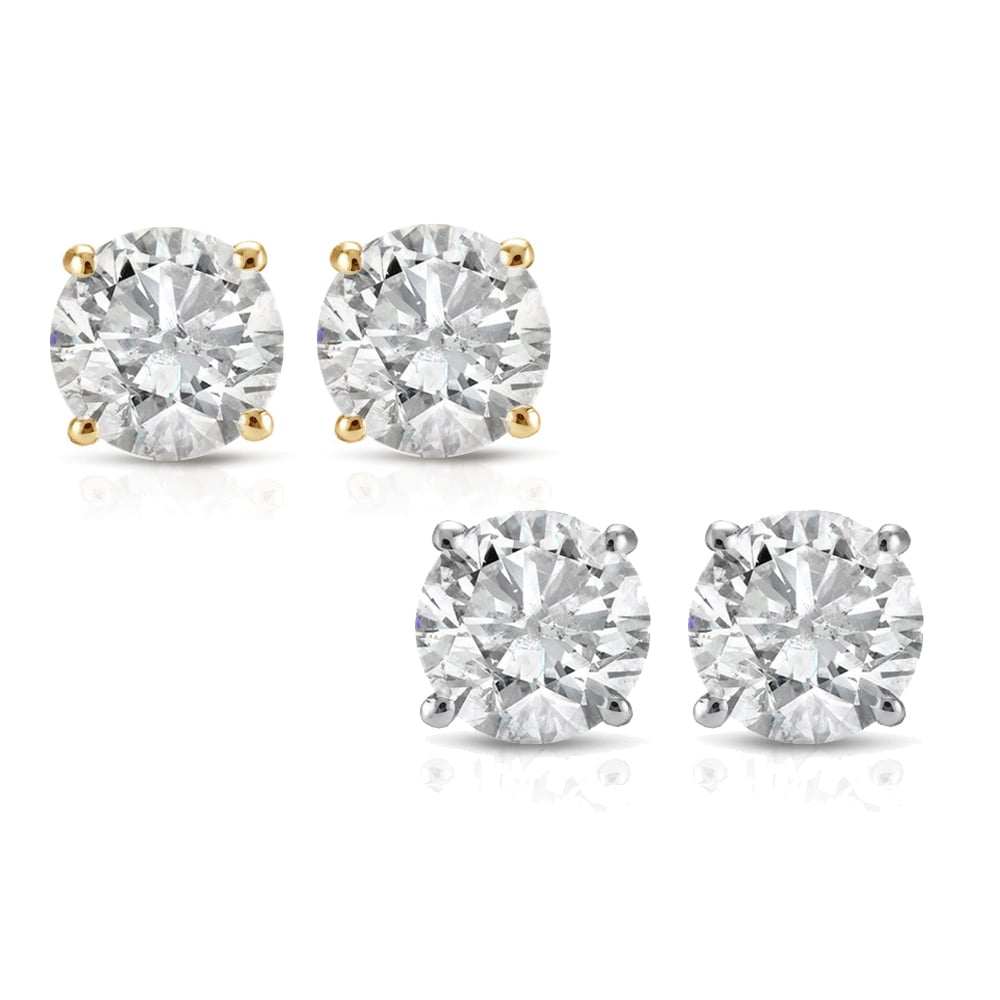 Bliss Diamond 14k White or Yellow Gold 1/2ct TDW White Diamond Stud Earrings