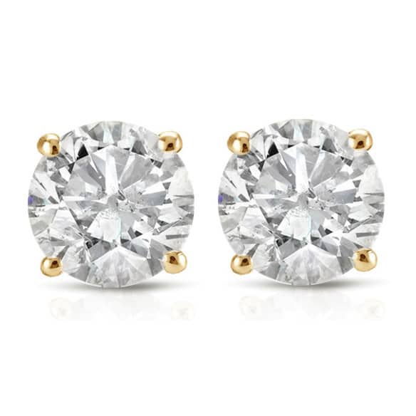 14k White or Yellow Gold 1/2ct TDW White Diamond Stud Earrings - Yellow