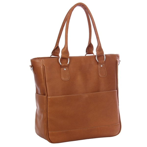 Piel Leather Carry-All Cross Body Tote Bag - 17931676 - Overstock.com ...
