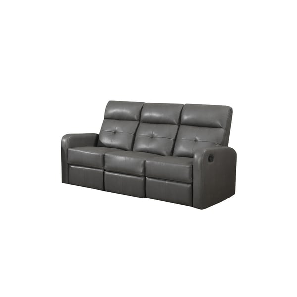 Shop Charcoal Grey Bonded Leather Reclining Sofa Free Shipping Today