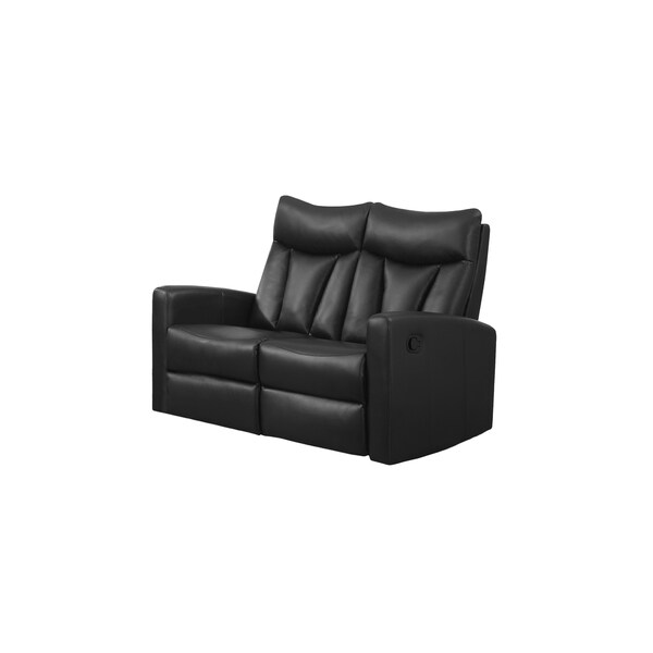 Black Bonded Leather Reclining Loveseat Free Shipping Today