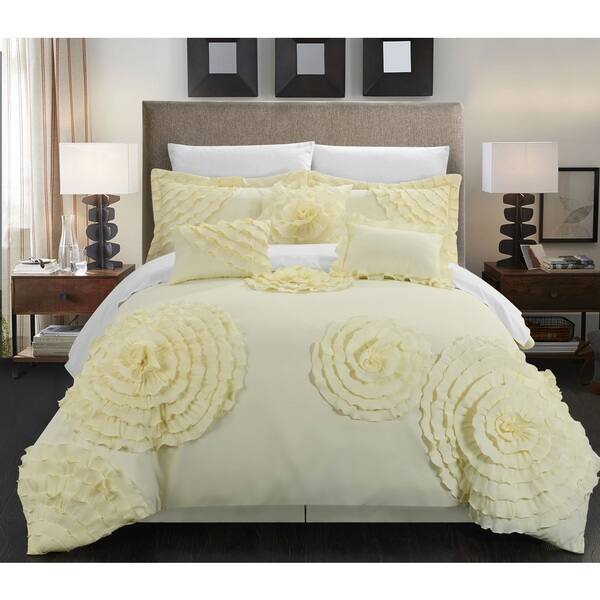 Shop Chic Home 11 Piece Buxton Beige Oversized Comforter Set