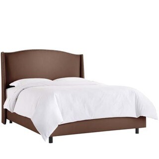 wingback skyline bed furniture shantung nail chocolate button