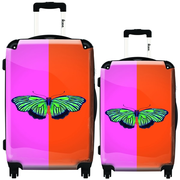 iKase I am a Butterfly 2 piece Hardside Spinner Luggage Set