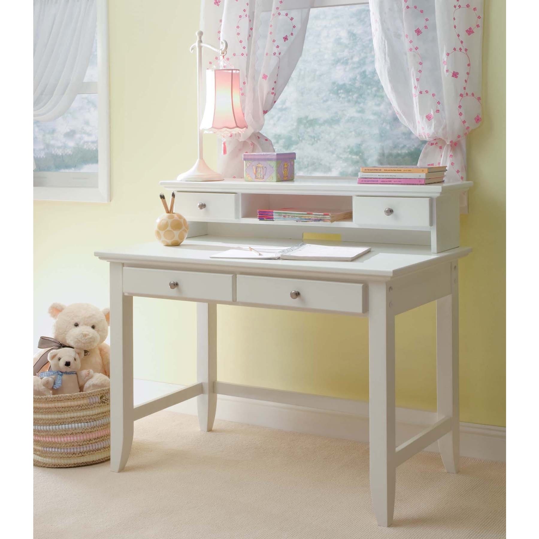 Kids Desk Hutch Set White Drawers Girl Teen Furniture Office Home