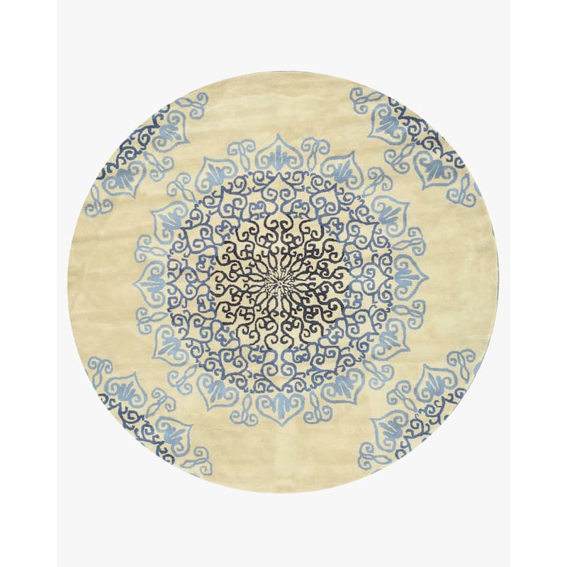 Hand-tufted Wool Blue Transitional Oriental Modern Naiin Rug