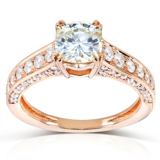 annello by kobelli 14k rose gold 1 35ct tgw forever one def cushion moissanite - Vintage Wedding Ring annello by kobelli 14k rose gold 1 35ct tgw forever one def cushion moissanite - Vintage Wedding Ring