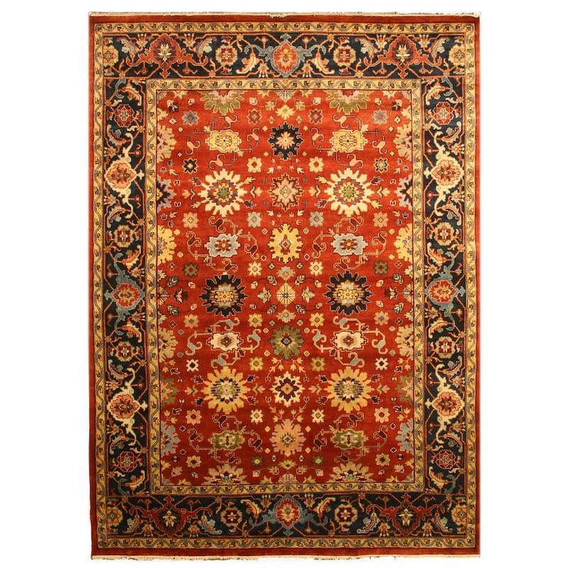 Hand-knotted Wool Rust Traditional Oriental Super Mahal Design Area Rug