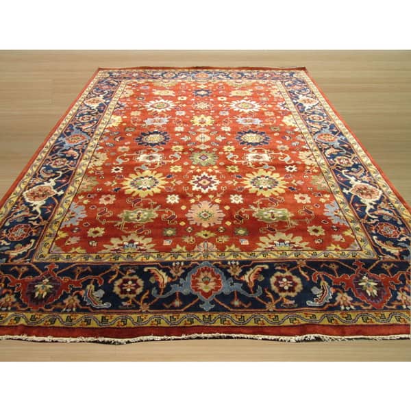 Hand-knotted Wool Rust Traditional Oriental Super Mahal Design Area Rug