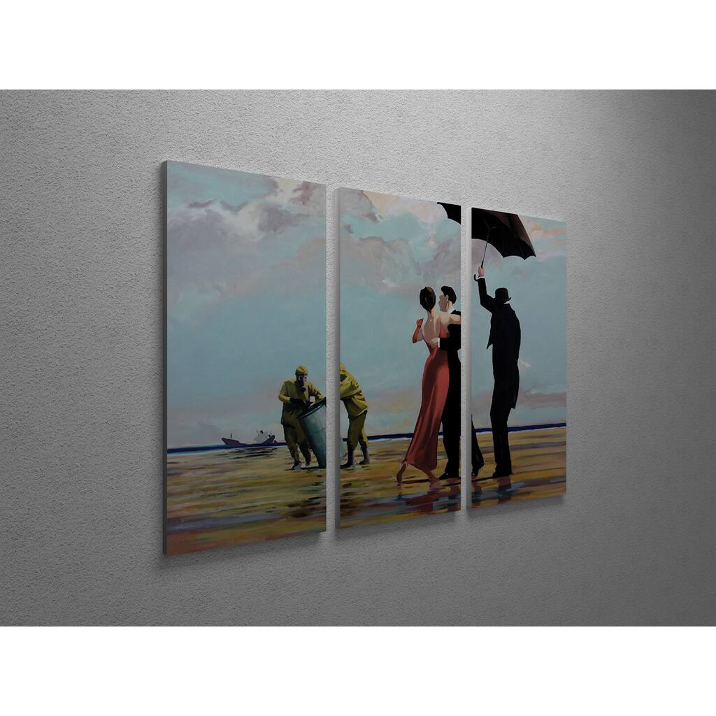 'Banksy 'Tango on Toxic Waste' Triptych Gallery Wrapped Canvas Wall Art