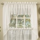 preview thumbnail 4 of 3, White Micro Striped Semi Sheer Window Curtain Pieces - Tiers, Valance and Swag Options