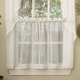 preview thumbnail 2 of 3, White Micro Striped Semi Sheer Window Curtain Pieces - Tiers, Valance and Swag Options