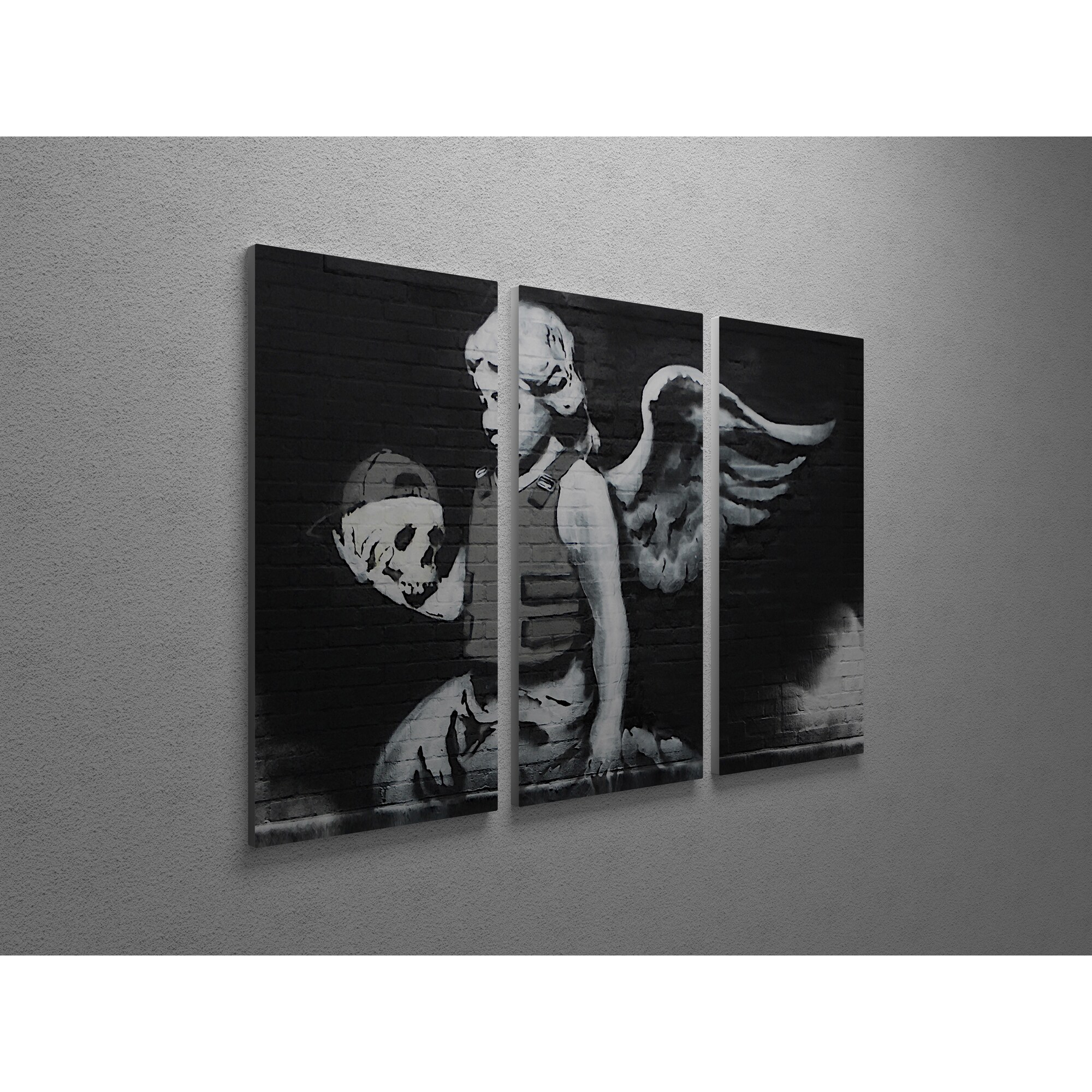 BANKSY Dark Angel Graffiti Modern Art Print Framed Canvas Box ~ More size