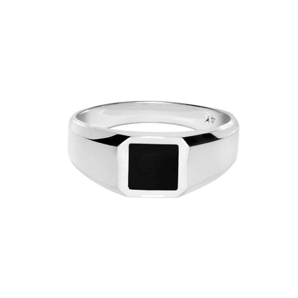 Shop 14k White Gold Women S Genuine Onyx Ring On Sale Overstock 10899170 7