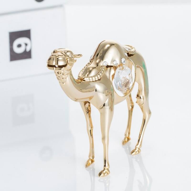 Matashi 24K Gold Plated Camel Ornament with Clear Genuine Matashi Crystals